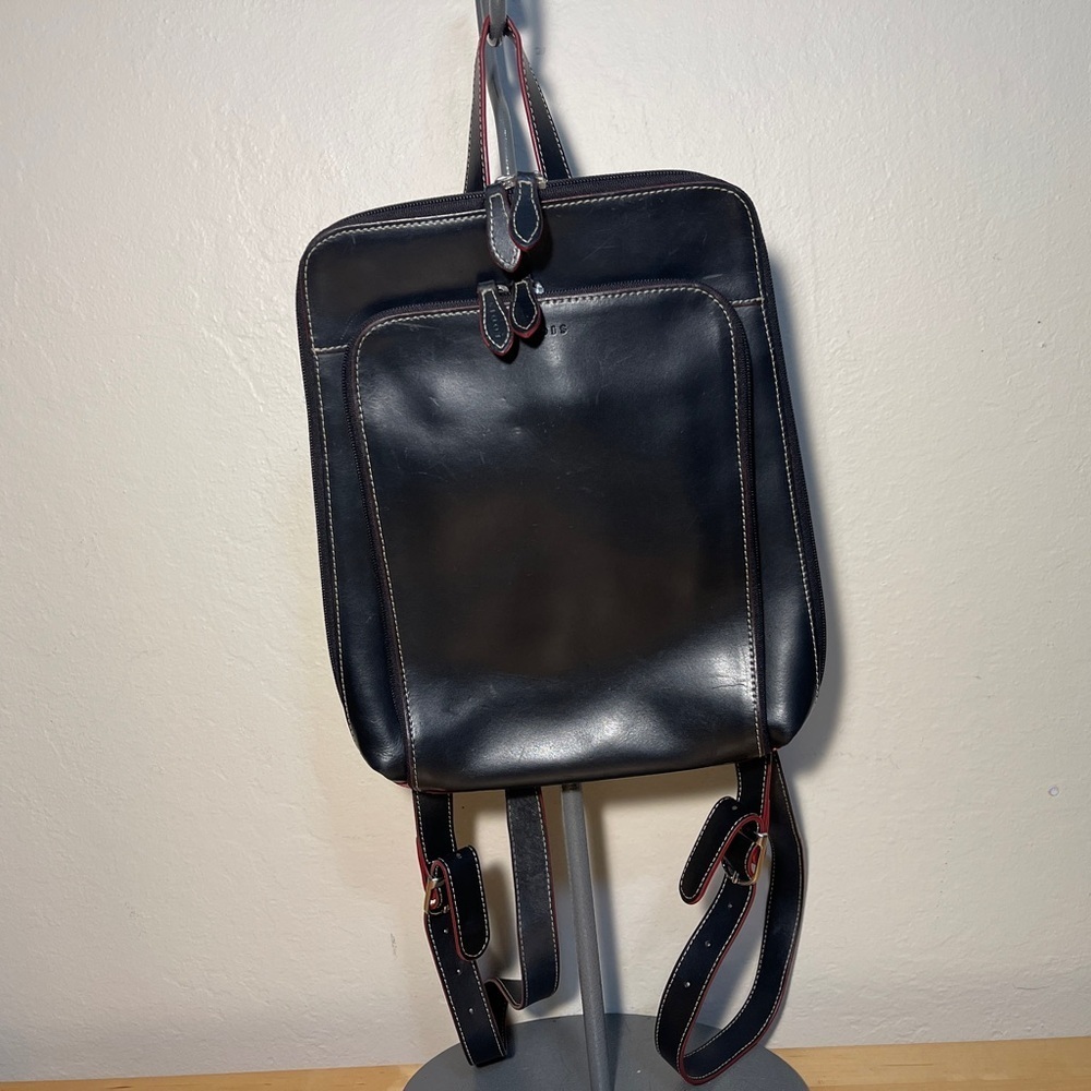 Lodis Audrey Collection Black Leather City Bag Backpack Convertible Organizer